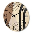 thumbnail image 3 of Designart 'Abstract Ivory Shapes and Shapes in Terracotta I' Modern Wood Wall Clock, 3 of 5