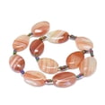 thumbnail image 3 of Natural Banded Agate/Striped Agate Beads Strands Dyed Heated Oval Sandy Brown 27-29x19-21x8-9mm Hole: 1.5mm 11pcs/Strand 16.34 inch(41.5cm), 3 of 3