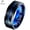 Blue, variant on Black IP Tungsten Ring w/ Distinct Blue or Red Center Line 8mm Comfort Fitw/ Free Engraving Options