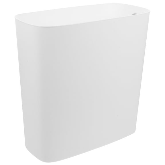 Toyandona Slim White Plastic Trash Can for Kitchen and Bathroom Storage