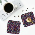 thumbnail image 5 of Pofeuu Skull mushroom rainbow color Print Leather Coasters Set of 6, Round Cups Mugs Mat Pad for Home Kitchen Heat Resistant Drink Coasters,Square, 5 of 7
