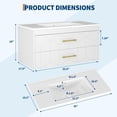 thumbnail image 2 of Modern Floating Bathroom Vanity Set, Wall Mounted Cabinet with Large Soft-Close Drawer and Gold Handle, Space-Saving Design, 2 of 7