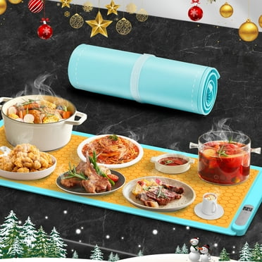 Electric Food Warming Tray - Rollable Silicone Mat, 6 Temp Settings, Full Surface Heating For Buffets