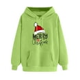 thumbnail image 2 of Hauts pour Femmes en Liquidation, Haut de Noël à Petit Imprimé avec Poche, Manches Longues, Sweat à Capuche en Polyester pour Femmes, 2 of 3