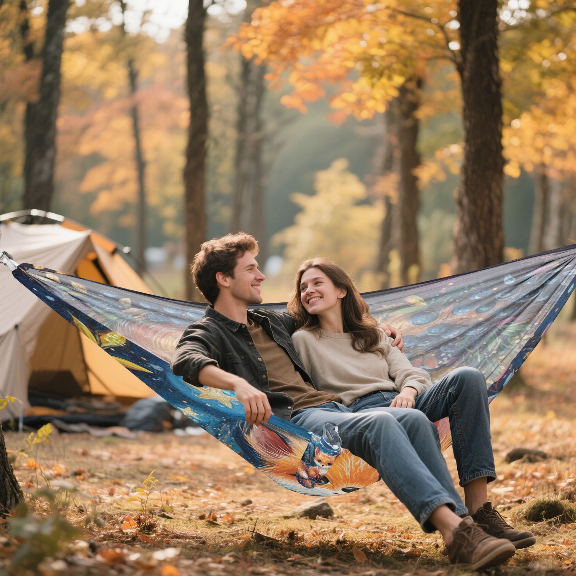 Hammock Camping Hammock Nylon Portable Hammock Travel Camping Hammock Cute Orange Fox