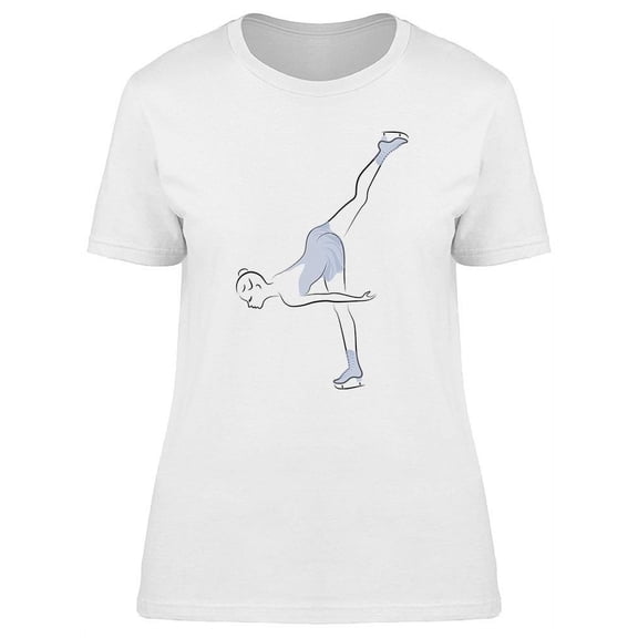 Skater Skates On Ice T-Shirt Women -Image by Shutterstock, Female Large