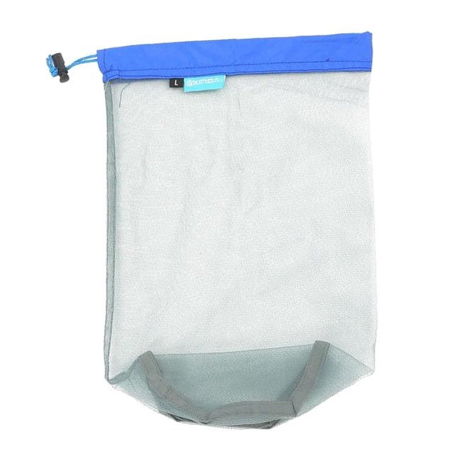 Sacos de Material Ultraligero Sunnimix Bolsa de Almacenamiento con Cordón de Malla de Nylon para Viajes de Camping Azul L