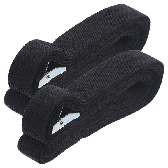 FOMIYES 2Pcs Black Ratchet Tie Down Straps Adjustable Buckle Cargo Straps for Trucks