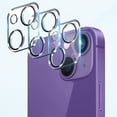 thumbnail image 1 of [Pack 3-Compatible avec iPhone 14 Plus et iPhone 14 Protecteur d'Objectif 9H Verre Trempé, Anti-Rayures, Ultra HD, Étui de Protection pour iPhone 14 6,1 Pouces et iPhone 14 Plus 6,7 Pouces, 1 of 5