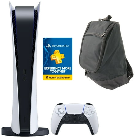 Sony PlayStation 5 Digital Console with 12 Month PSN Card and Carry Bag (PS5 Digital Console)
