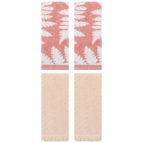 Unique Bargains 4 Pcs Soft Absorbent Bath Hand Towels 13 x 29 Inch Pink/Brown