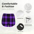 thumbnail image 6 of Fotbe Purple Buffalo Plaid Womens High Waist Running Shorts Athletic Workout Quick Dry Shorts for Women with Pockets Gym Yoga Summer Shorts-Small, 6 of 9