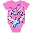 thumbnail image 4 of Sesame & Friends Elmo, Cookie Monster and Abby Cadabby Girls 4 Pack Character Onesies, Newborn, 4 of 9