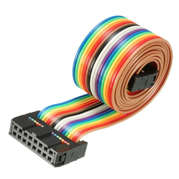 IDC 16P Wire Flat Rainbow Ribbon Cable 66cm 2.54mm Pitch 1pcs - Walmart ...