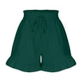 thumbnail image 4 of Spring Saving GaThRRgYP Womens Shorts with Pockets,Women's Summer Casual with Pockets Drawstring Solid Ruffles Short Pants, 4 of 7