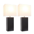thumbnail image 3 of Elegant Designs 2 Pack Modern Leather Table Lamps with White Fabric Shades, 3 of 3