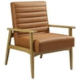 thumbnail image 3 of Modway Jensen Vegan Leather Accent Chair, French Oak Tan, 3 of 9