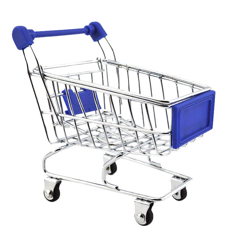 Mini Shopping Cart Trolley Toy Dark Blue