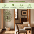 thumbnail image 4 of COZONY 7ft Lifelike Artificial crank Olive Tree, Realistic Fake Plant w/ Wood Trunk & Fruits, 4 of 8