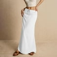 thumbnail image 2 of midelxp Linen Maxi Skirts for Women Trendy Summer Comfy Drawstring Waist A Line Skirts Cute Vacation Boho Long Flowy Skirts, 2 of 10