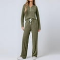 thumbnail image 3 of FAIWAD Womens 2 Piece Pajama Sets Ribbed Knit Outfits Long Sleeve Button Up Tops and Pants Pj Sleepwear, 3 of 9