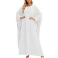 thumbnail image 2 of Fesfesfes Women Dress Loose Robe Casual Dress Foundation Solid Color Large Dress Long Sleeve Dress Plus Size $10, 2 of 8