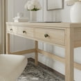 thumbnail image 5 of Martha Stewart Home Office 3 Drawer Desk with Tapered Legs in Light Natural with Antique Bronze Hardware, 5 of 12