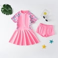 thumbnail image 4 of Trajes de baño de dos piezas para niñas, traje de baño para niños, ropa de baño de secado rápido con estampado floral de dibujos animados, ropa de playa para bebés, conjunto de bikini de 12 años, 4 of 4