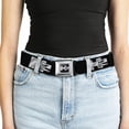 thumbnail image 5 of GM General Motors Belt, Seatbelt Buckle Belt, H2 Black Silver Logo Repeat, 30 to 44 Inches, 5 of 9
