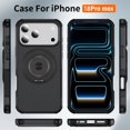 thumbnail image 2 of For iPhone 18 Pro Max Phone Case Magnetic 360° Rotating Holder Drop Protector Cover,Black,For iPhone 18 Pro Max, 2 of 9