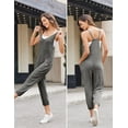 thumbnail image 5 of Ekouaer Women'S Casual Solid Maternity Jumpsuit V-Neck Spaghetti Strap Romper Sleeveless Long Jumpsuit, 5 of 7