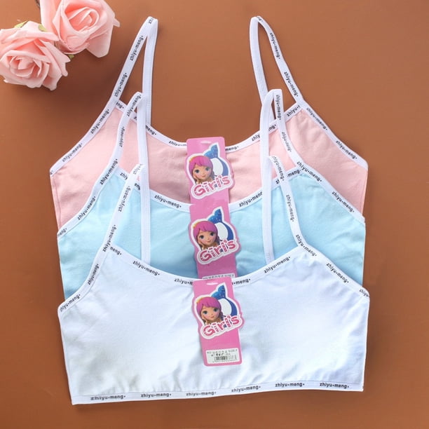 5pcs/Lot Bras for teenagers training bra for kids Cute and comfortable Underwear for girls Made of cottonWhite He Qiyong unisex