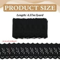 thumbnail image 2 of 5 Yards Cotton Embroidery Flower Wavy Edged Lace Ribbons for Cloth DIY Making Decor Black 5-5/8 inch(143mm), 2 of 6