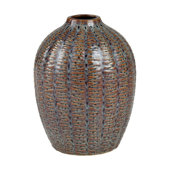 Elk Home Hawley Small Tropical Vase in Brown Reactive Finish