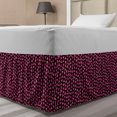 thumbnail image 1 of Heart Bed Skirt, Illustration of Grungy Sketch Look Love Repetitive Romantic Valentines Day, Elastic Bedskirt Dust Ruffle Wrap Around for Bedding Decor, 4 Sizes, Pink and Dark Maroon, by Ambesonne, 1 of 2