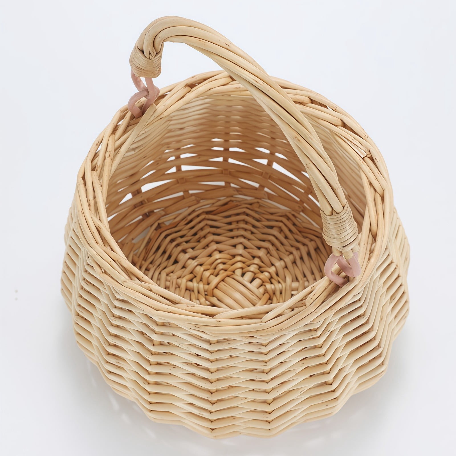 Elegant Handwoven Wicker Picnic Basket with Comfortable Handles, for Spring Folwers, Easter Egg, Fruit and Storage, Wedding Decor, or Everyday Home and Festival Use