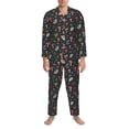 thumbnail image 3 of Naloa Forest Flora and Insects Men’s Pajamas Set - Long Sleeve Button Down Sleep Shirt and Pajama Bottoms Sleepwear Set-X-Large, 3 of 7