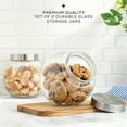 thumbnail image 4 of HLONK JoyJolt AllSides Cookie Jar. Set of 2 Cookie Jars for Kitchen Counter with Lids Candy Jar Dog Treat Container Laundry Detergent Container Large Canisters Half Gallon Glass Jar with, 4 of 6