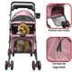 thumbnail image 3 of Carriola para Mascotas Cochecito para Perros y Gatos Pequeños - Medianos Ligera y Plegable con Freno Bandeja Portavasos - Rosa, 3 of 6