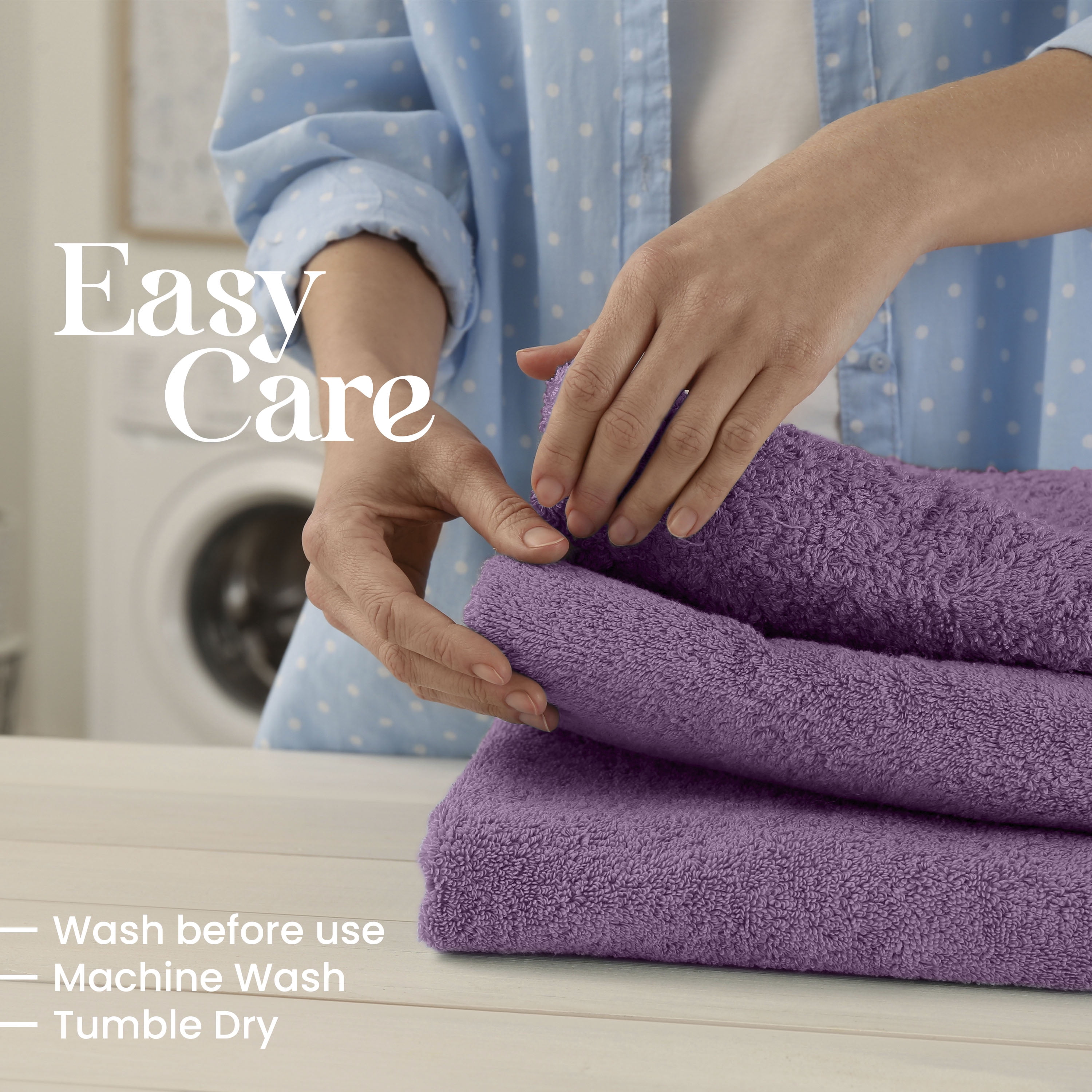 Utica 6-Piece Towel Set | 100% Cotton Soft & Absorbent Everyday Towels | Plum