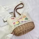 thumbnail image 4 of Bolso Mano Tejido Cubo Impreso para Mujer Diario Lona Gran Capacidad Niñas, 4 of 9