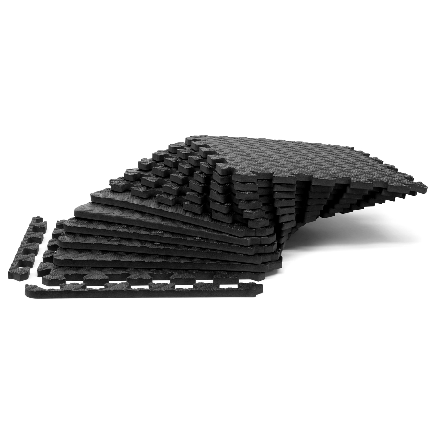 Yes4All Interlocking Exercise Foam Mats 12 Sqft Black Eva