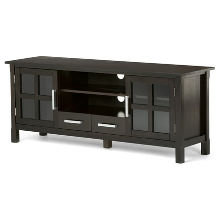 60 Inch Walnut - Brooklyn + Max Providence Solid Wood 60 inch Wide Contemporary TV Media Stand in Dark Walnut Brown For TVs up to 65 inches