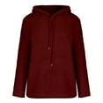 thumbnail image 4 of POTETI Womens Fall Hoodies Casual Long Sleeve Hooded Sweatshirts Solid Fleece Pullover Tops, 4 of 8