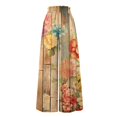 thumbnail image 4 of WTOBBY Women's High Waisted Wide Leg Pants Summer Casual Flowy with Pockets and Floral Print,Beach Trousers Designed for Hot Weather Comfort, Breezy Days and Sun Protection in Style,Yellow L, 4 of 4