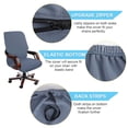 thumbnail image 4 of Waterproof Jacquard Office Chair Covers Swivel Armchair Steel Blue Medium, 4 of 8