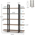 thumbnail image 7 of Tribesigns 5 Shelves Bookshelf, Vintage Industrial Style Bookcase 72 H x 12 W x 47L Inches, Wood and Metal, Brown, 7 of 7