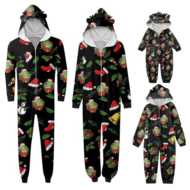 Matching Family Pajamas (Black) - Christmas Grinch Christmas Pjs Soft ...
