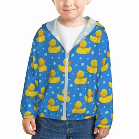 

Lukts Cute Yellow Rubber Ducks Print Children s Long-Sleeved Sun Protection Clothing Hooded Sweatshirts for Boys and Girls Outdoor Sports-3 Years