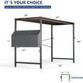 thumbnail image 3 of 47 Inch Computer Desk for Small Spaces with Storage Bag, Home Office Work Desk with Headphone Hook, Small Office Desk Study Writing Table-Walnut + Gray Leg, 3 of 12